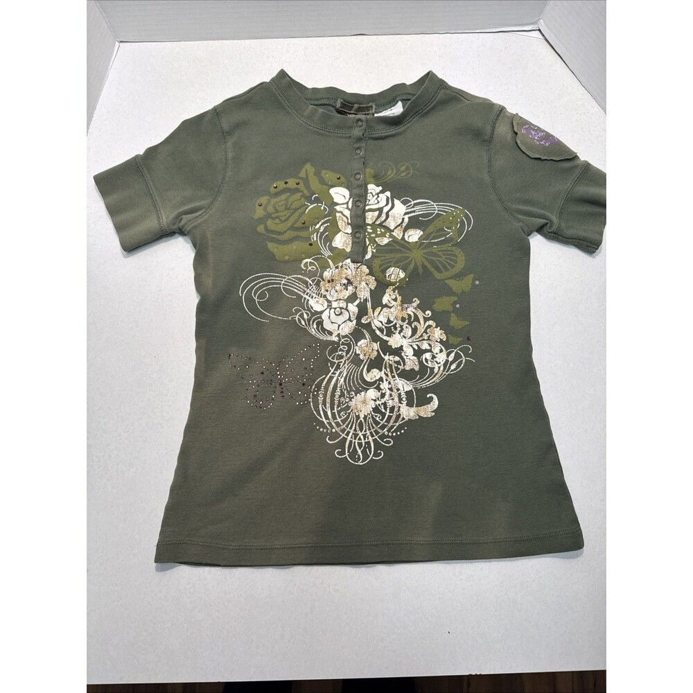 Mary Kate & Ashley Shirt - 90’s - Size 10/12 Green Floral Print